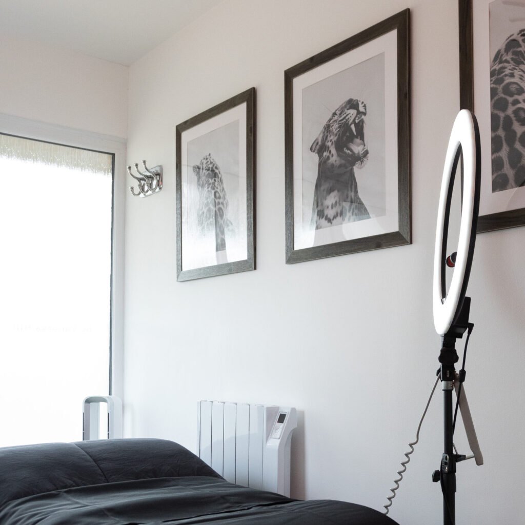 The quiet, private treatment room at WILD Clinic in daylight