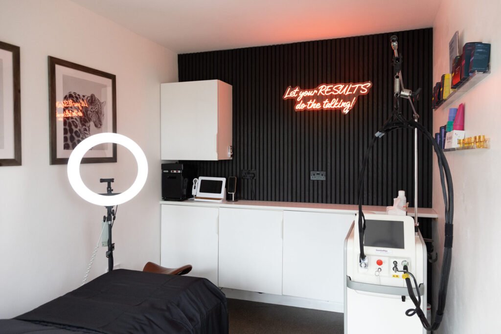 The private treatment room at WILD Clinic with the Candela GentleMax Pro Plus laser